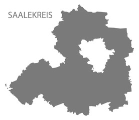 Saalekreis grey county map of Saxony Anhalt Germany DE