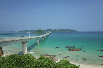 Fototapeta premium Tsunoshima and bridge in Yamaguchi Japan