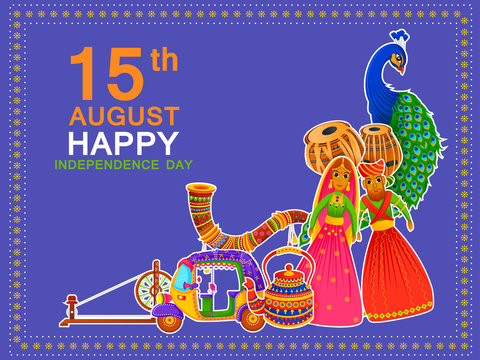 15th August Independence Day of India tricolor background in vector