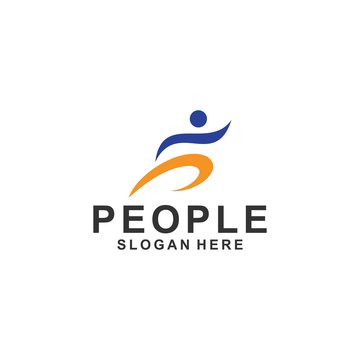 Fun people Healthy Life Logo template, Design vector