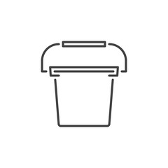 Plastic Bucket vector concept icon or sign in thin line style