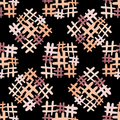 Hand drawn Hashtag icon seamless pattern. Simple style backdrop