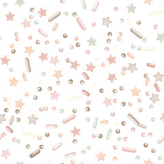 Sprinkle Cupcake Donut Topping. Seamless Pattern 