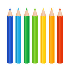 Set of colored pencils isolated on white background vector