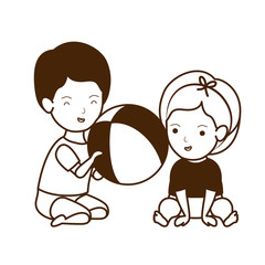 Isolated baby boy and girl design
