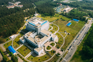 Gomel, Belarus. Aerial View OF Building Of Republican Scientific Center For Radiation Medicine And...