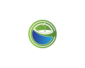Golf Field icon logo template design