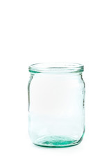  empty glass jar for conservation, isolated on white background - Image