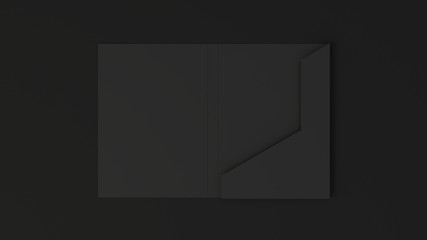 Mockup of blank black cardboard folder - 281745432