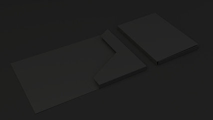 Mockup of blank black cardboard folder - 281745434