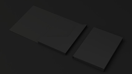 Mockup of blank black cardboard folder - 281745436