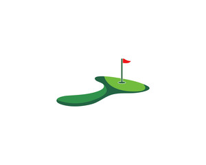 Golf Field icon logo template design