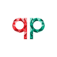 colorful triangle abstract letter initials