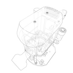 Outline milling machine. Vector