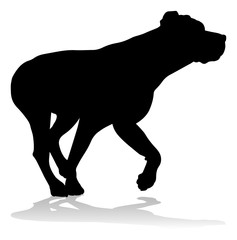 A detailed animal silhouette of a pet dog