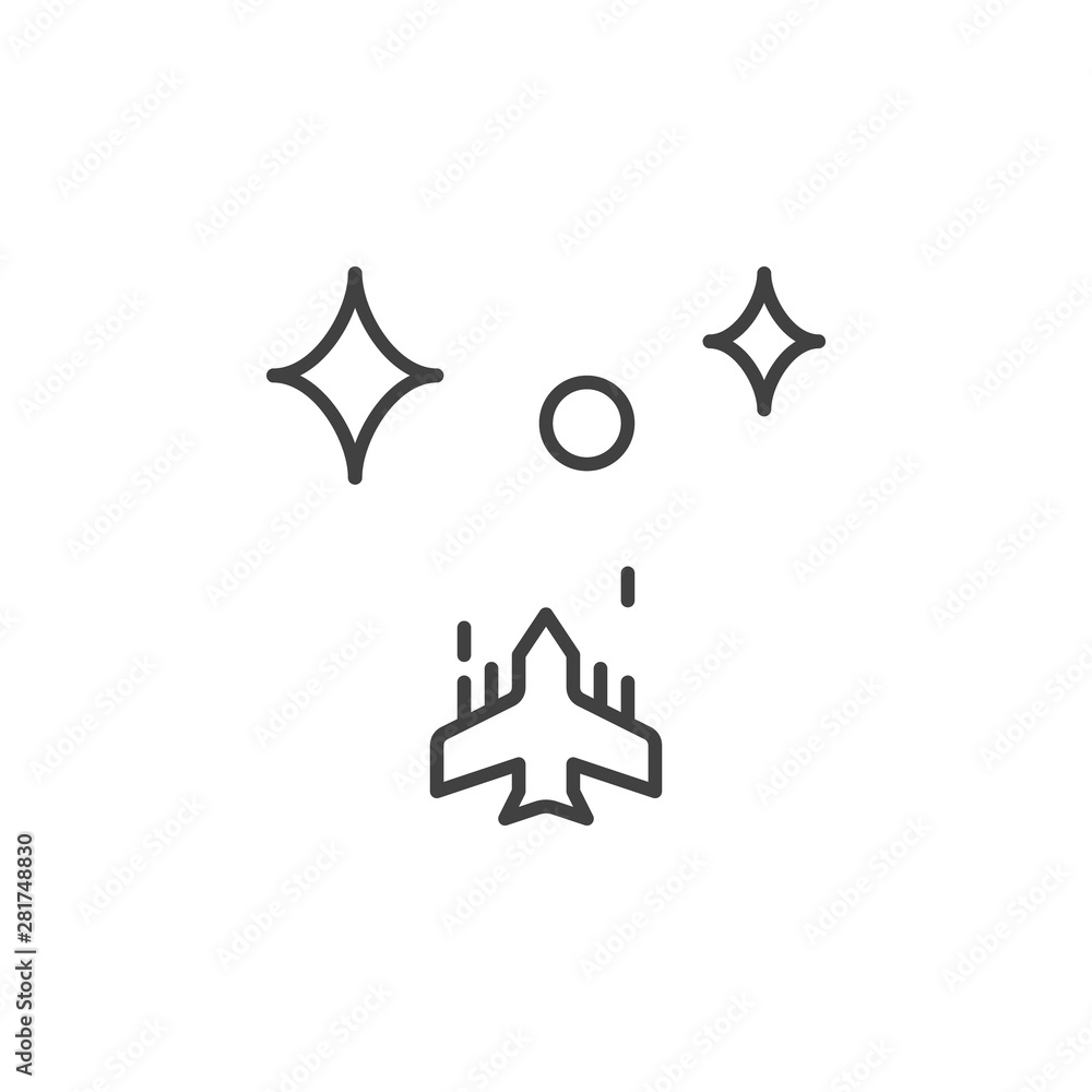 Aufkleber action game vector concept icon. video game genre symbol in thin line style