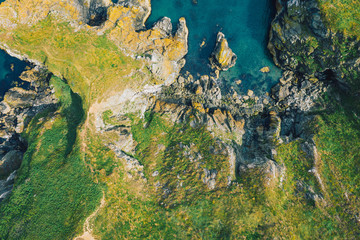 Aerial view Irish coastline Howth, Dublin