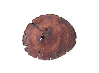 Japanese vintage wooden tray isolated on white background