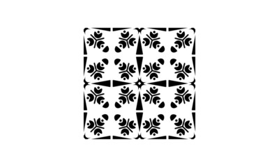 Black vector tile seamless pattern