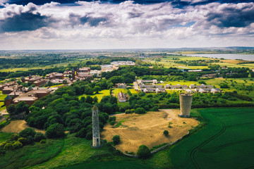 Landscape aerial view of Donabate region in Dublin, Ireland. 