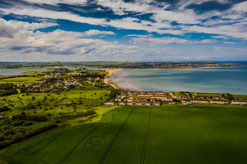 Landscape aerial view of Donabate region in Dublin, Ireland. 