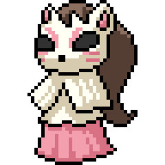 Fototapeta premium vector pixel art girl doll