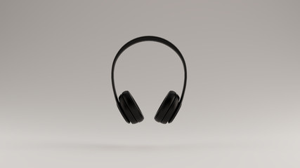 Simple Black Luxury Headphones Earphones 3d illustration 3d rendaer