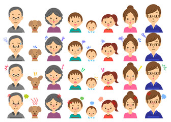  	家族　アイコン　色んな表情セット　01