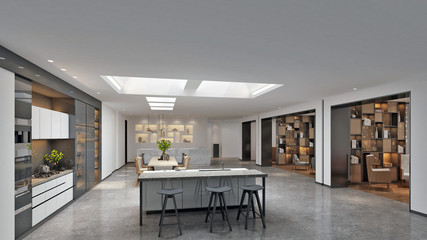 Fototapeta premium 3d render of luxury kitchen