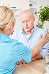 Senior with nursing care at home