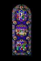 La Flèche. Vitrail de l'église Saint-Thomas. Sarthe. Pays de la Loire