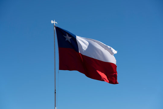 Chilean Flag Flying in a Light Breeze.