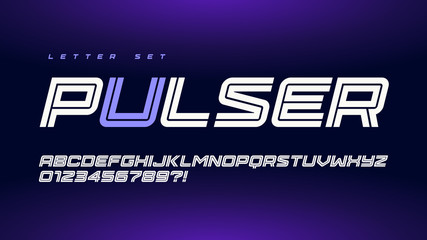 Trendy urban style sport vector alphabet, uppercase letter set, font, typography