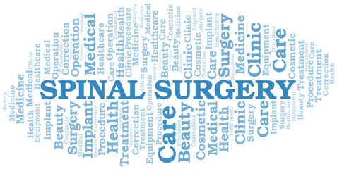 Fototapeta premium Spinal Surgery word cloud vector made with text only.