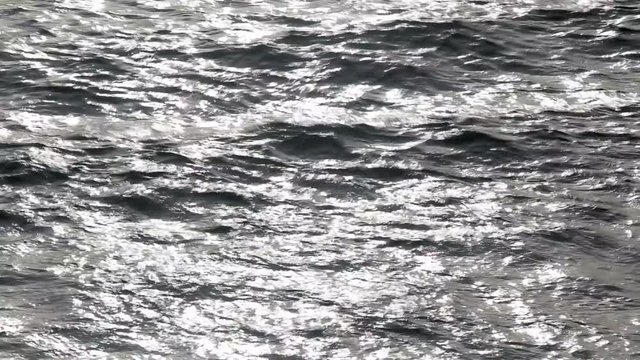 Beautiful shiny sunny sparkling surface of sea water. Real time full hd video footage.