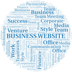 Fototapeta premium Business Website word cloud. Collage made with text only.