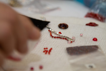 Rhinestones and beads