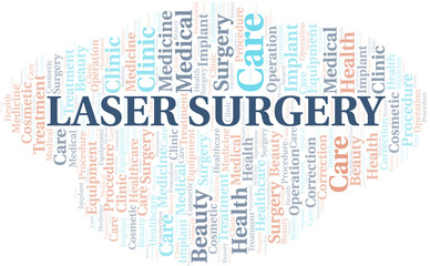 Fototapeta premium Laser Surgery word cloud vector made with text only.