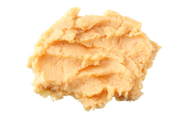 splash of chickpea hummus isolated on white background