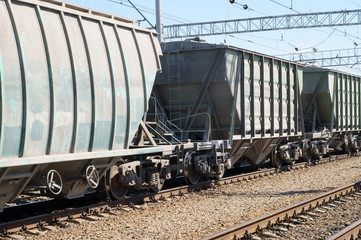 Freight train close up