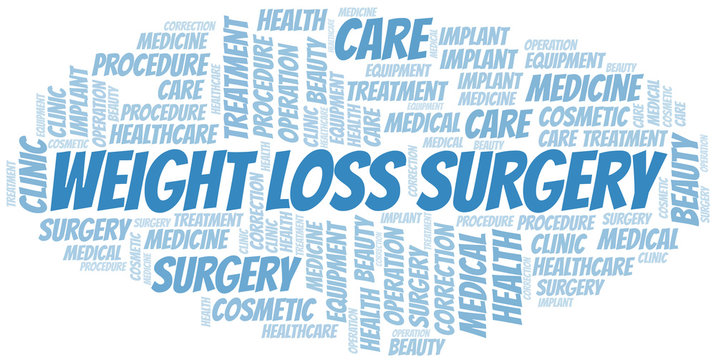 Weight Loss Surgery Word Cloud Vector Made With Text Only.