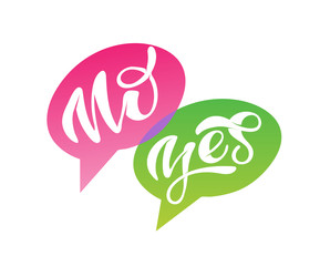 Obraz premium Yes/No - cute hand drawn doodle lettering concept poster template
