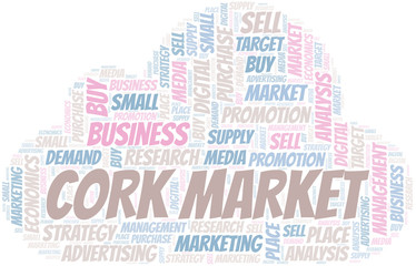 Obraz premium Cork Market word cloud. Vector made with text only.