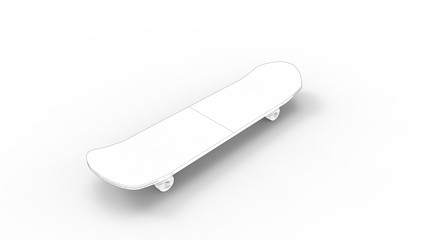 3D rendering of a skateboard isolated in white studio background