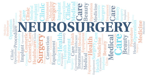 Fototapeta premium Neurosurgery word cloud vector made with text only.