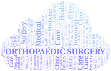 Obraz premium Orthopaedic Surgery word cloud vector made with text only.