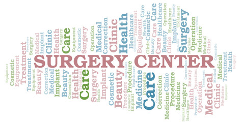 Fototapeta premium Surgery Center word cloud vector made with text only.