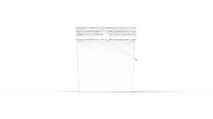 3D rendering of a plastic bucket isolated in white background