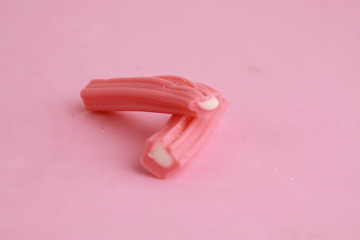 pink and white jelly licorice