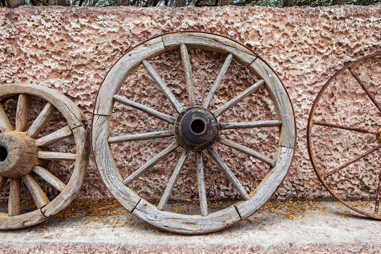 Old greek carriage wheel. Crete.